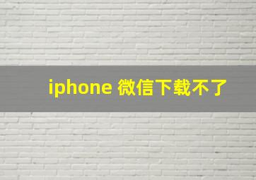 iphone 微信下载不了